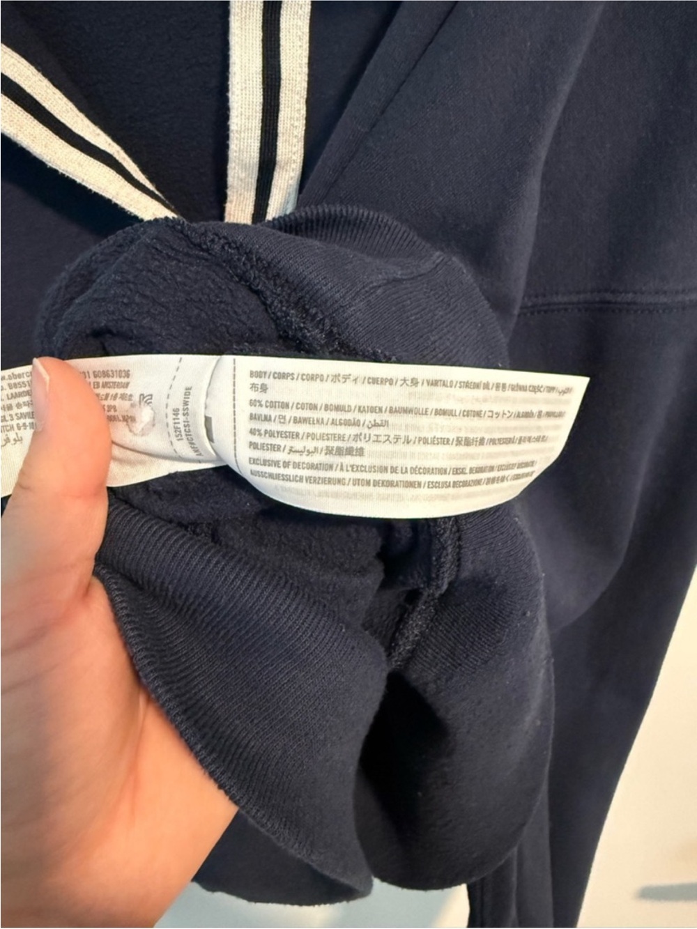 Abercrombie & Fitch Navy Sailor-Collar Pullover with Cream Trim - Picture 5 of 5
